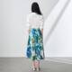 2506312-High-end French commuting printed tinsel-meat vacation style skirt with large swaying women's summer long skirt with southern oil