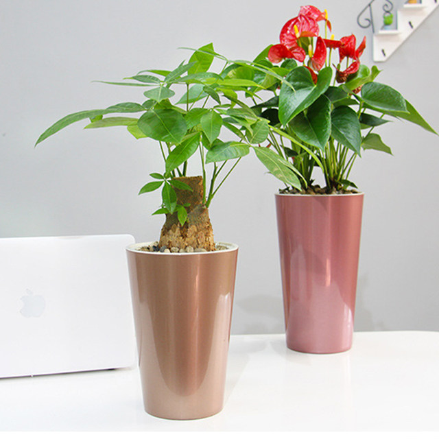 High bucket flower bucket simple pattern home floor-standing high-waisted orchid device self-absorbing water storage lazy pothos flower pot