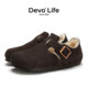 Devo cork shoes plus velvet warm winter cotton shoes for men and women couple casual fur all-inclusive Birkenstock shoes 96008
