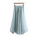Retro Chinese style elastic waist double-layer cotton and linen tulle skirt spring literary style big hem skirt fairy long skirt versatile