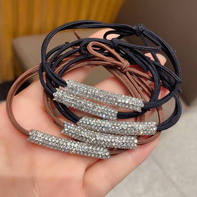 High-end diamond hair tie, versatile rhinestone hair rope, high ponytail, high elasticity and durable hair rope, sparkling diamond rubber band