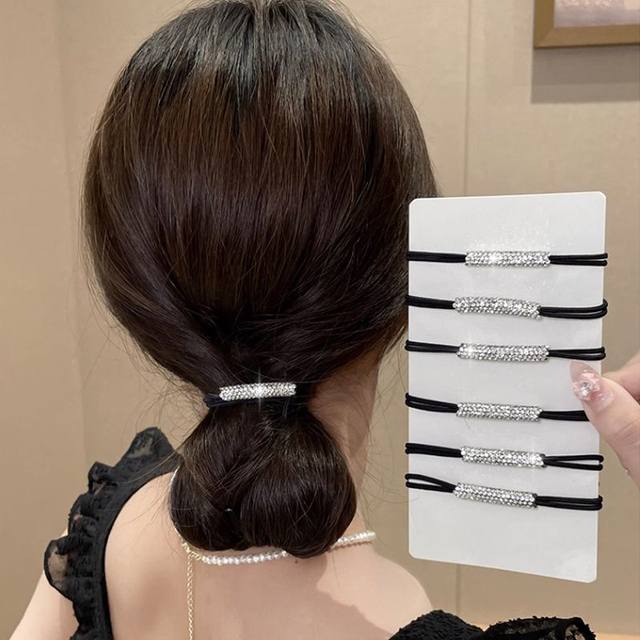 High-end diamond hair tie, versatile rhinestone hair rope, high ponytail, high elasticity and durable hair rope, sparkling diamond rubber band