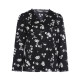 Black retro fashion floral shirt for women 2025 spring and autumn new loose lazy style shirt romantic lace top
