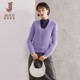 2024 design-sensing square collar red sweater for women in winter new style fake two soft and thick sweater