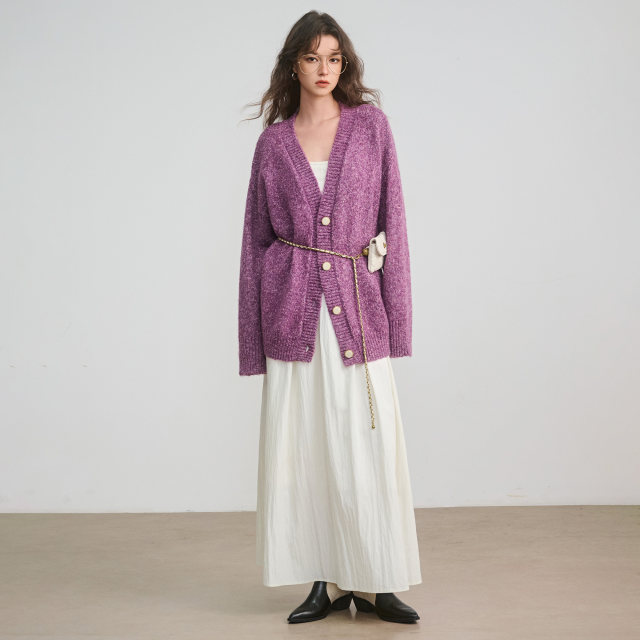 Basic House/Baijia Hao Lazy and Relaxed Sweater Cardigan Jacket Women's 2025 Spring Slim Cardigan
