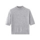 Shuiyunjian gray-blue cork wool sweater short-sleeved T-shirt women's front shoulder half-sleeved top 2025 spring new style
