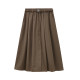 Shuiyunjian brown A-line skirt for women mid-length umbrella skirt commuting temperament simple and versatile 2025 spring new style
