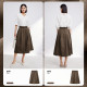 Shuiyunjian brown A-line skirt for women mid-length umbrella skirt commuting temperament simple and versatile 2025 spring new style

