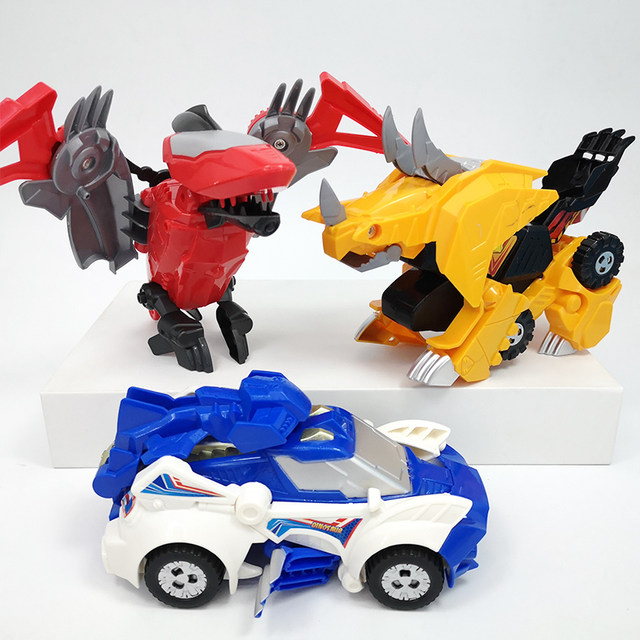 Dinosaur Transformers Car Sound and Optical Music Dragon King Kong Model Boys Puzzle Toys Children's Championship
