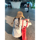 Ashy Snow kt head back printed embroidered loose short-sleeved T-shirt spring and summer white gray versatile lazy
