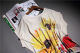 European 2024 summer new fashion printed yellow chrysanthemum loose ragander sleeves plus size slimming women's short sleeves