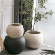 Nordic magnesium clay floor-standing large flowerpot, minimalist spherical soft decoration, extra large flower pot, living room, B&B, shopping mall, villa decoration