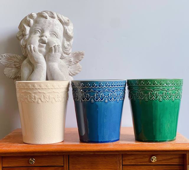 Foreign trade products Nordic simple ceramic flower pot large creative personalized household green ivy butterfly orchid flower pot pot pot