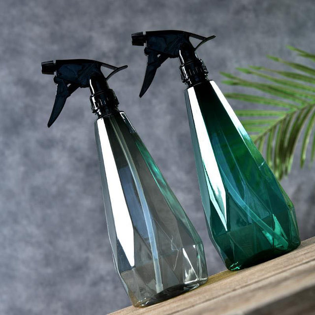 MimiHome Diamond Plastic Hand Pressed Watering Bottle Home Gardening Watering Sprayer 500ml/1L Watering Bottle