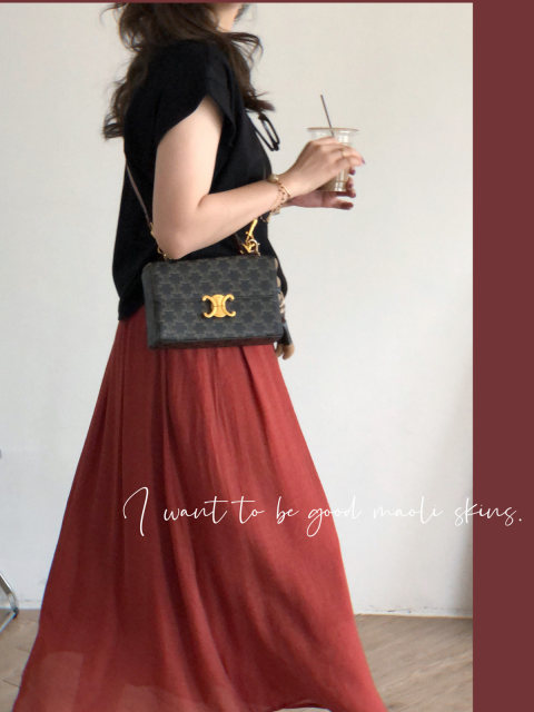 Mao Li Xiaosilang niche white brick red slim A-line tie half-body midi skirt for women
