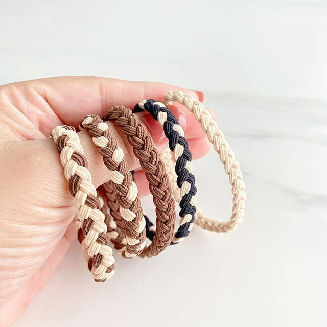 Simple temperament high ponytail head rope 2025 new high-end durable rubber band tying hair for women's hair rope hair ring leather case