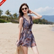 Couple set Skirt -style actress swimsuit with steel to gather conservative summer beach pants men's hot spring vacation
