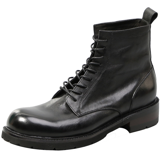 Autumn Men's Casual Leather Shoes Men Winter Plush Business Shoes Men's British Style Martin Boots