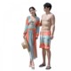 Ins style couple swimsuits, small breasts, sexy split bikini triangle three-piece swimsuit, women and men's beach pants