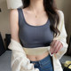 Warm suspender vest for women with 2025 autumn and winter new velvet thickened breast pad integrated base underwear