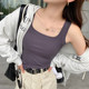 Square collar suspender vest for women with inner wear suit 2025 summer and autumn new high-end style outer wear white top with chest pad