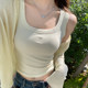 Mint green suspender vest for women with inner wear 2025 summer new beautiful dopamine blue top bottomed out