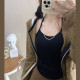 Mushrooms, summer and autumn, soft touch, versatile black backless lace-up halter neck with chest pad strap