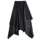 Discount autumn and winter new dark irregular skirt fashionable versatile print splicing to make the slim long skirt design