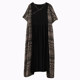 
Discount simple and fashionable bohemian long skirt for summer new fat plus size short sleeve V-neck printed dress