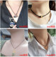 XD free silver buckle pendant lanyard men's and women's jewelry pendant necklace rope black wax leather rope jade pendant pendant rope