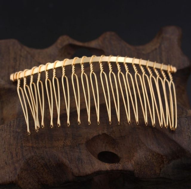 10 bride hair combed hair bangs insert comb veil comb gold plated headband hair accessories DIY accessories accessories