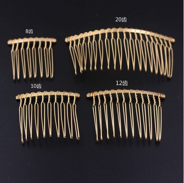 10 bride hair combed hair bangs insert comb veil comb gold plated headband hair accessories DIY accessories accessories