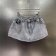 Design-sensing denim mini mini skirt for women 2025 spring and summer European goods anti-exposure A-line large sway to make them look slim and low-waisted skirt pants