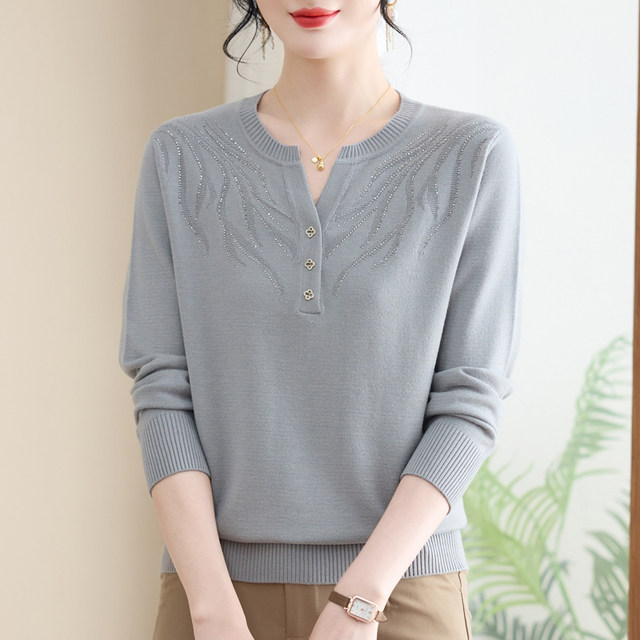 Mom autumn knitted top plus fat extra size women's clothing fashionable noble cardigan middle-aged and elderly loose thin sweater