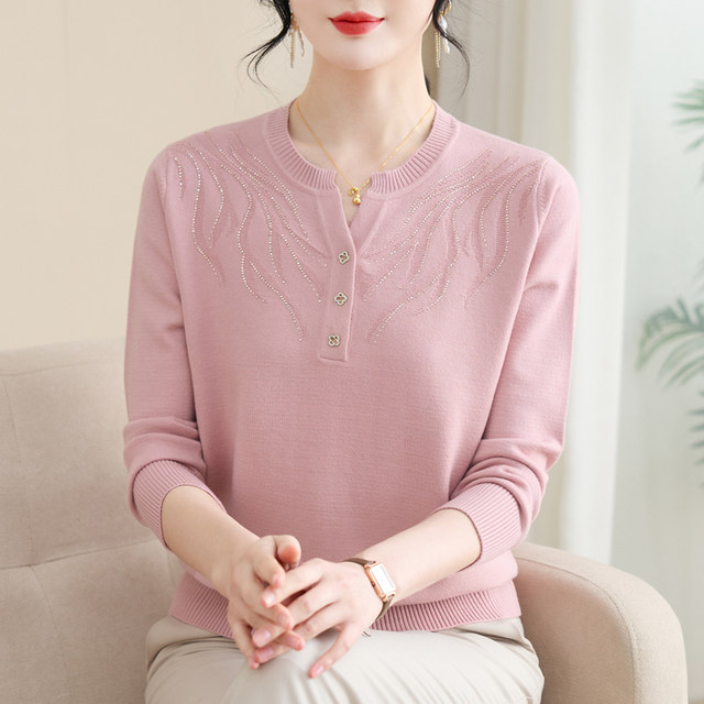 Mom autumn knitted top plus fat extra size women's clothing fashionable noble cardigan middle-aged and elderly loose thin sweater