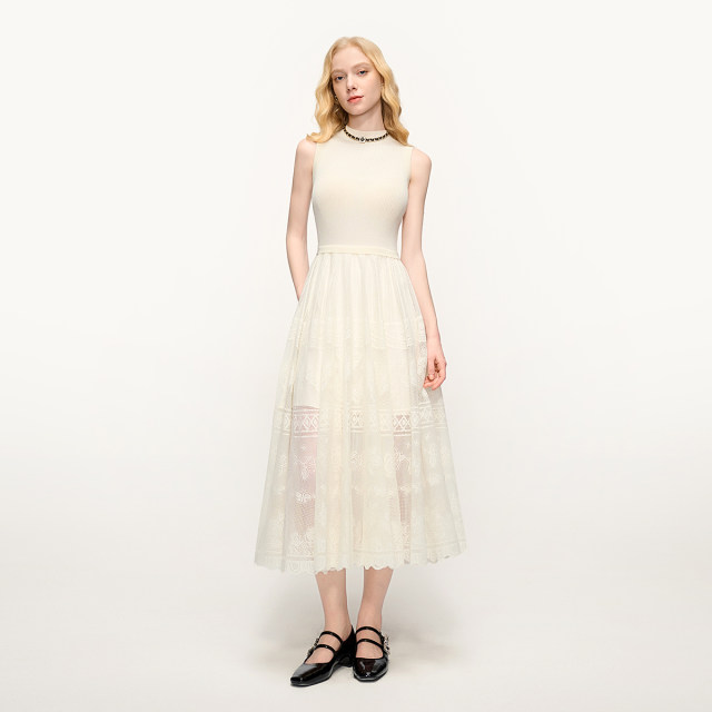 FIVE PLUS dress sleeveless knitted vacation storm elegant midi skirt 2025 new women's spring dress