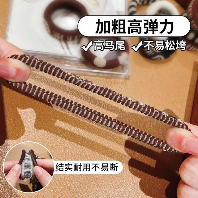 High elastic headband literary retro hair tie high ponytail hair rope hair tie hair adult fashion headband rubber band