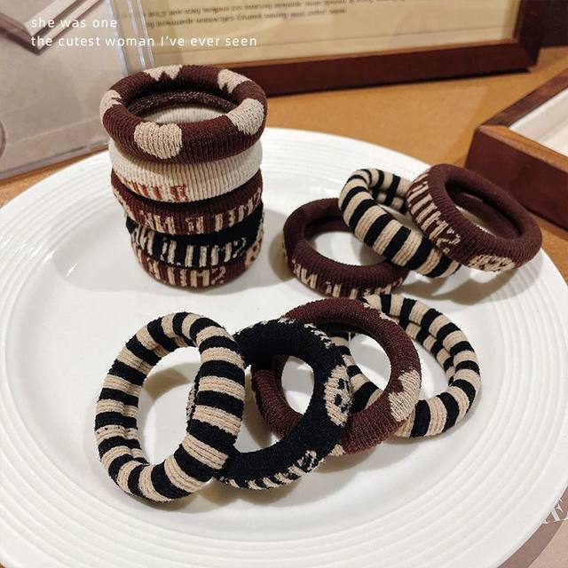 High elastic headband literary retro hair tie high ponytail hair rope hair tie hair adult fashion headband rubber band