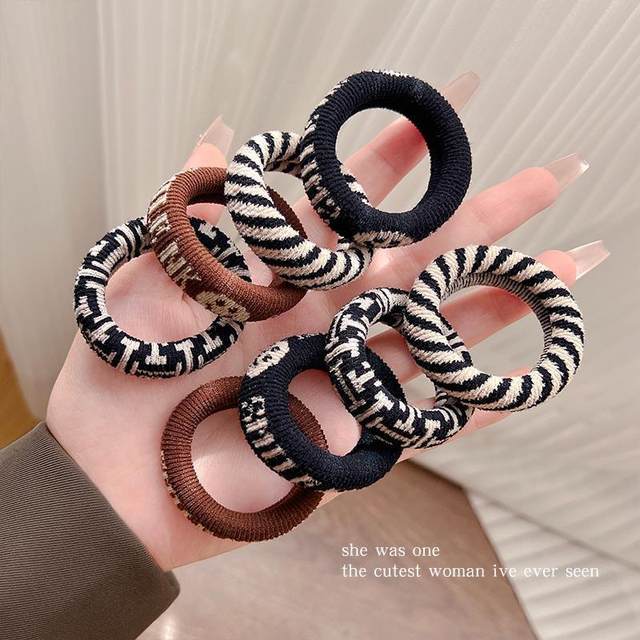 High elastic headband literary retro hair tie high ponytail hair rope hair tie hair adult fashion headband rubber band