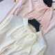 Scarf bow stand collar acetate satin shirt for women in spring and autumn new style loose bottoming white chiffon shirt top