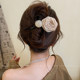 Autumn Maillard dry rose bead hair clip for women, high-end twist clip on the back of the head, hair clip, hair accessory for women