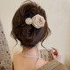 Autumn Maillard dry rose bead hair clip for women, high-end twist clip on the back of the head, hair clip, hair accessory for women