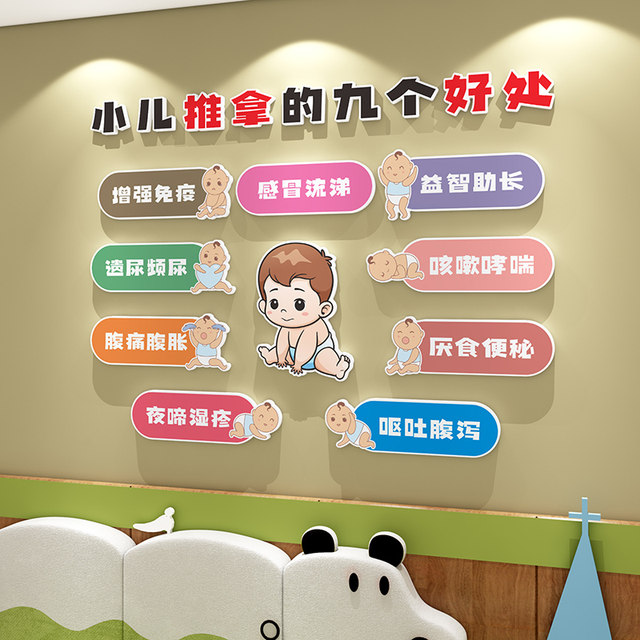 
Pediatric massage promotional posters wall stickers hanging paintings mother and baby room children's traditional Chinese medicine hospital health center cultural background wall decoration