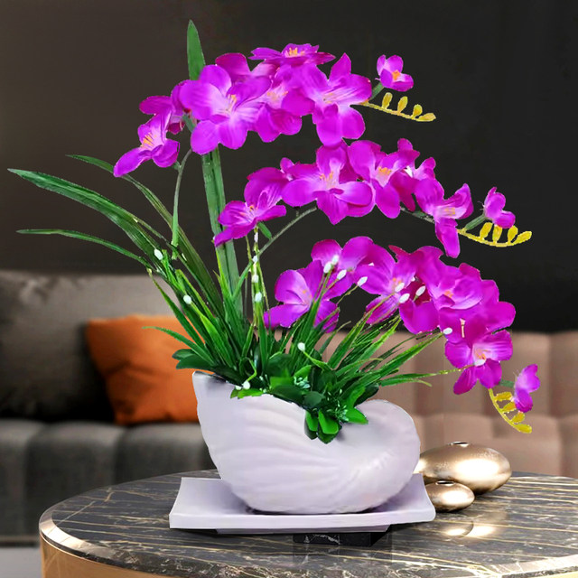 Phalaenopsis artificial flowers silk flower ornaments home living room indoor TV cabinet artificial flowers artificial flowers ornaments flowers