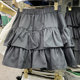 2025 new fluffy skirt short skirt solid color high-waisted skirt ruffled A-line skirt versatile to make you look slim and cover your flesh casually
