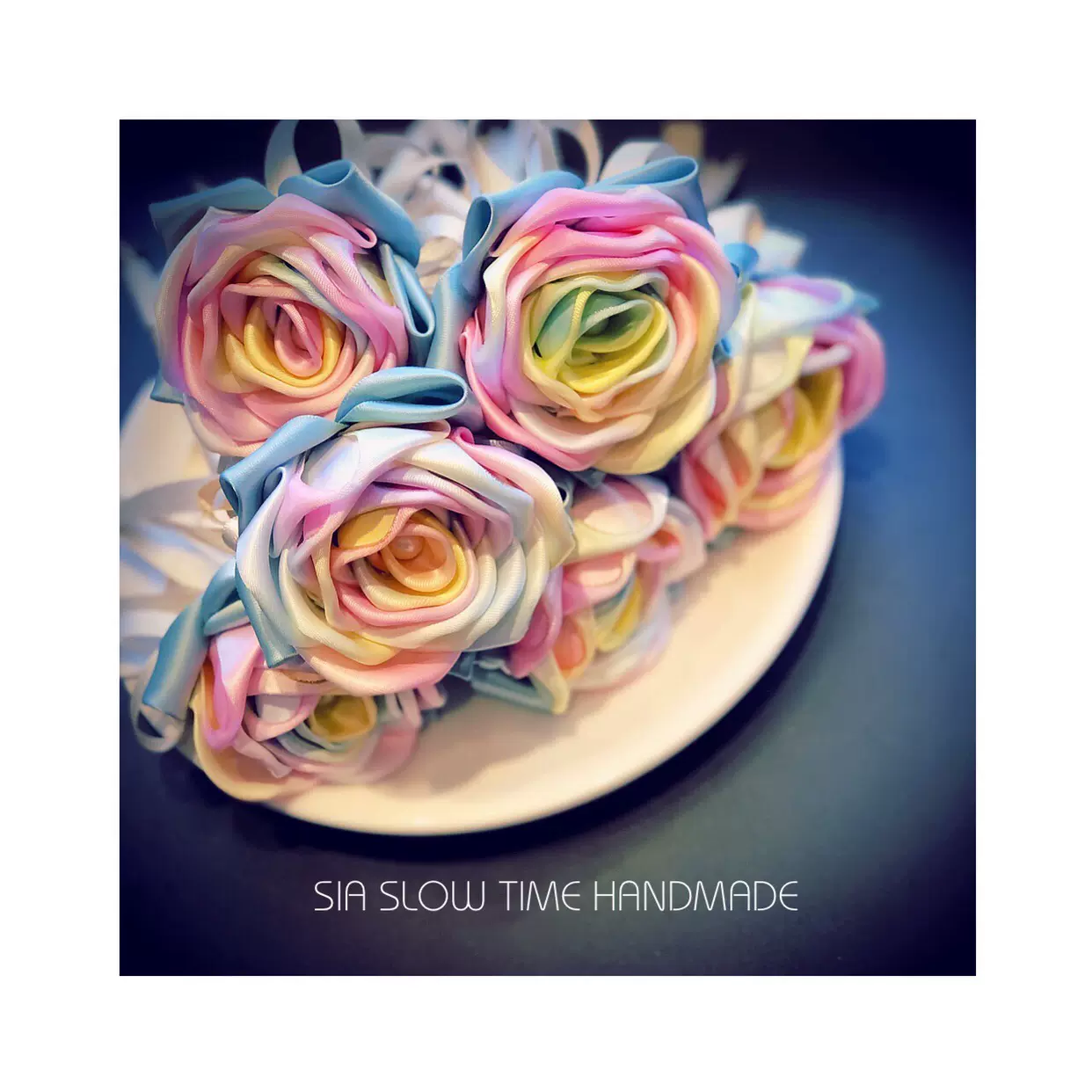 Sia慢时光纯手工创意彩虹玫瑰花丝带鱼尾签字笔母亲教师