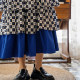 pinkwink Xiaoxingye summer original contrasting color plaid blue skirt cake skirt sweet long skirt skirt skirt