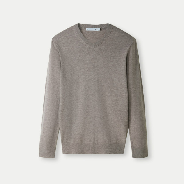 HLA/Heilan House light business casual V-neck sweater 24 autumn and winter new pure wool warm sweater for men