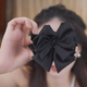 Black bow tie clip for women summer 2025 new style full back hair clip showing less hair volume shark clip hair accessory