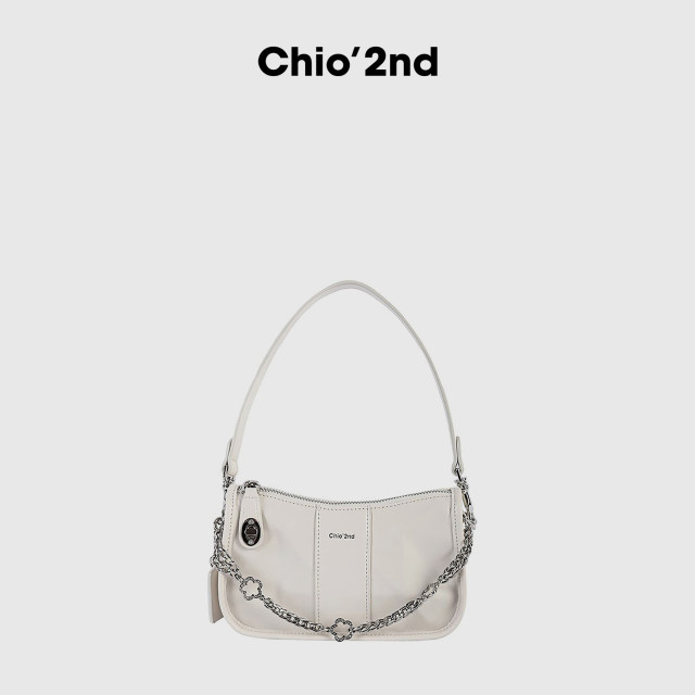 Chio'2nd Nanfeng original white rose chain armpit bag women's autumn niche light luxury single shoulder crossbody bag